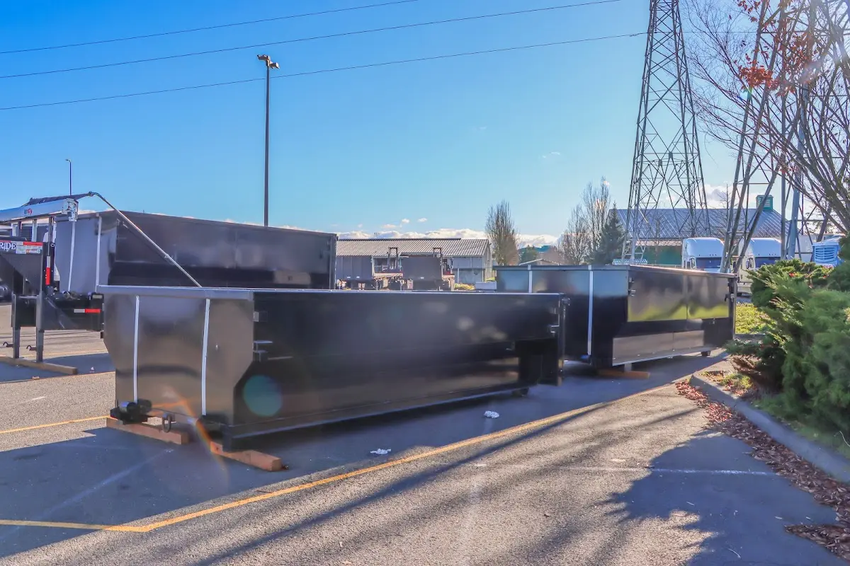 Roll-off dumpster ready for waste disposal at job site for 12 Yard Dumpster Rental in North Augusta